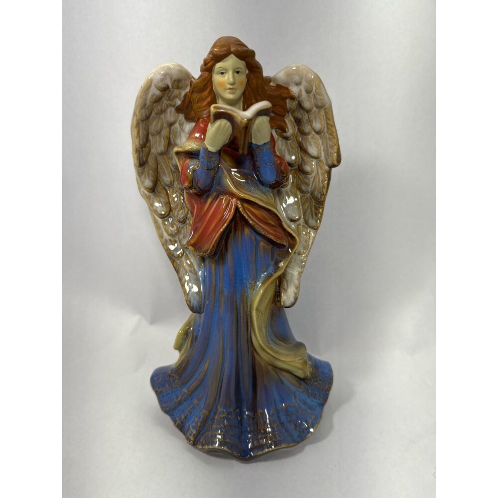 Vintage Ceramic Angel Of Peace hand painted Statue Figurine With Dove Of Peace 1